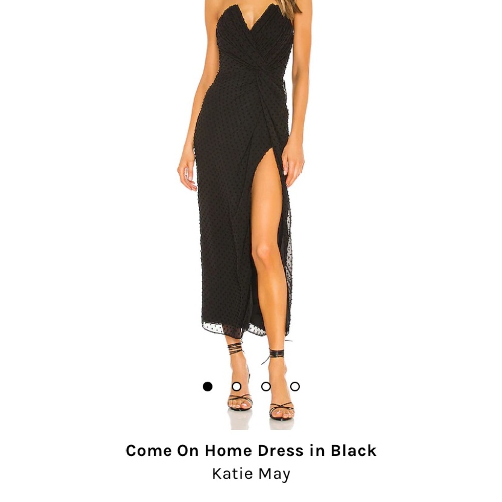 Revolve Katie May Black Dot strapless Dress